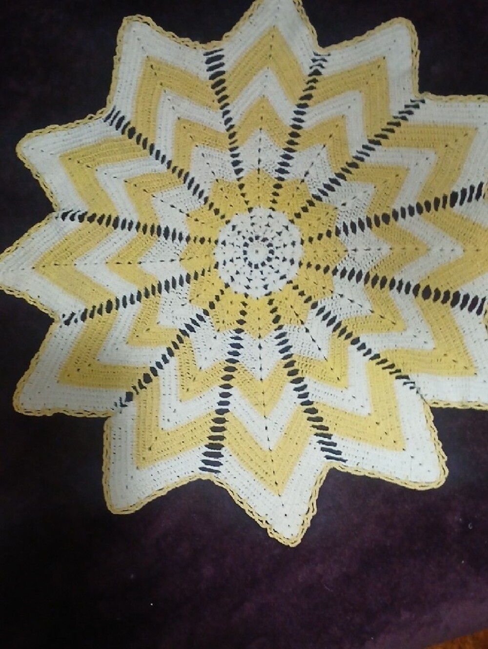 Vintage Handmade Crochet Doilies Set - Cream, Red, Yellow, Green, Pink - Picture 2 of 6
